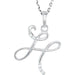 Ladies Natural Diamond Initial H Necklace (I1, G-H) — 14K White Gold