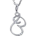 Ladies Natural Diamond Initial B Necklace (I2, G-H) — Sterling Silver