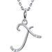 Ladies Natural Diamond Initial T Necklace (I1, G-H) — 14K White Gold