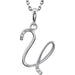 Ladies Natural Diamond Initial U Necklace (I2, G-H) — Sterling Silver
