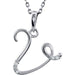 Ladies Natural Diamond Initial V Necklace (I2, G-H) — Sterling Silver