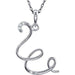 Ladies Natural Diamond Initial W Necklace (I2, G-H) — Sterling Silver