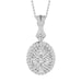 LADIES PENDANT WITH CHAIN 0.20CT ROUND/BAGUETTE DIAMOND 10K WHITE GOLD