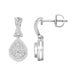 LADIES EARRINGS 0.30CT ROUND/BAGUETTE DIAMOND 10K WHITE GOLD