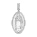 0.25CT Round Diamond Blessed Mother Pendant For Men In Sterling Silver Mary Charm Pendant