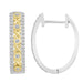 LADIES HOOP EARRINGS 0.50CT ROUND DIAMOND 10K WHITE/YELLOW GOLD