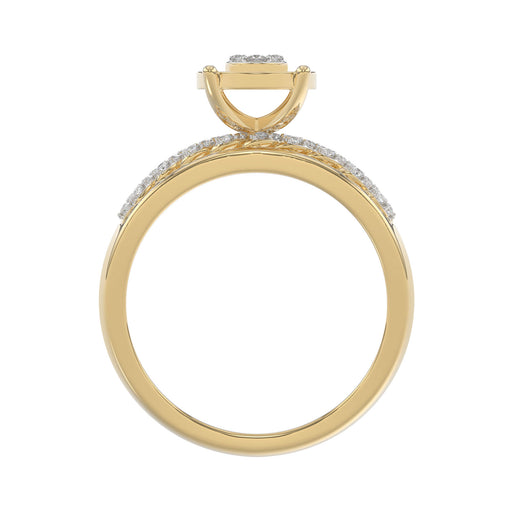 LADIES TRIO SET 0.50CT ROUND DIAMOND 10K YELLOW GOLD