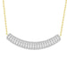 LADIES NECKLACE 0.33CT ROUND/BAGUETTE DIAMOND 10K YELLOW GOLD