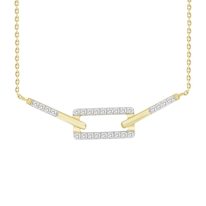 LADIES NECKLACE 0.25CT ROUND DIAMOND 10K YELLOW GOLD