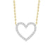 LADIES NECKLACE 0.20CT ROUND/BAGUETTE DIAMOND 10K YELLOW GOLD