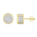 LADIES STUD EARRINGS 0.70CT ROUND DIAMOND 14K YELLOW GOLD