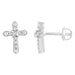 Sterling Silver 0.15CT Round Diamond Fashion Earrings In Elegant Ladies Diamond Stud Earrings