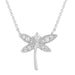 LADIES PENDANT WITH CHAIN 0.10CT ROUND DIAMOND 10K WHITE GOLD