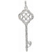 Ladies Natural Diamond Vine Key Pendant (I2, G-H) — Sterling Silver