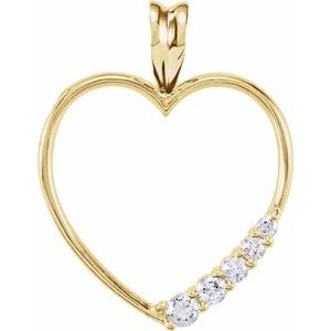 Ladies Natural Diamond Journey Heart Pendant (I1, G-H) — 18K Yellow Gold