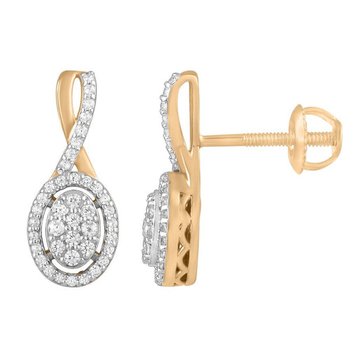 LADIES EARRINGS 0.33CT ROUND DIAMOND 10K ROSE GOLD