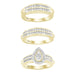 LADIES TRIO SET 1.00CT ROUND DIAMOND 10K YELLOW GOLD