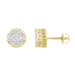 LADIES EARRINGS 0.25CT ROUND/BAGUETTE DIAMOND 10K YELLOW GOLD