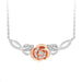 LADIES NECKLACE 0.10CT ROUND DIAMOND 10K WHITE/ROSE GOLD
