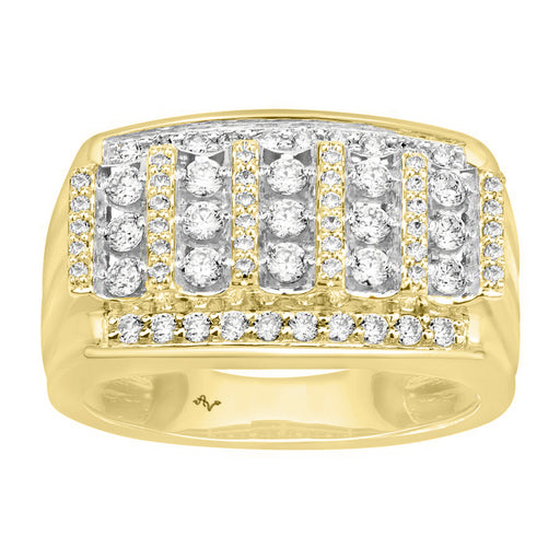 MEN'S BAND 1.00CT ROUND DIAMOND 10K YELLOW GOLD