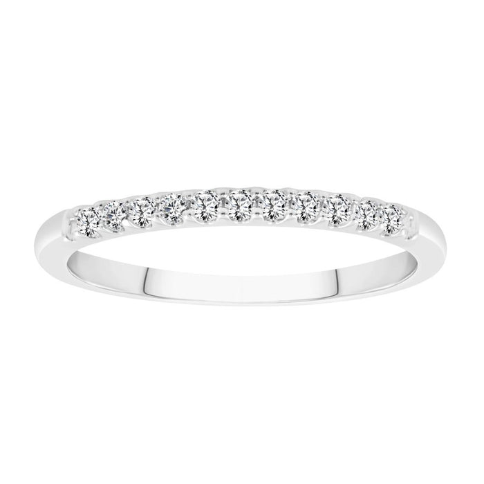 LADIES BAND 0.15CT ROUND DIAMOND 14K WHITE GOLD
