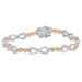 LADIES BRACELET 1.00CT ROUND DIAMOND 10K WHITE/ROSE GOLD