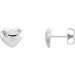 Ladies Natural Diamond Puffed Heart Earrings (I1, G-H) — Sterling Silver