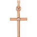 Ladies Natural Diamond Cross Pendant (I1, G-H) — 14K Rose Gold