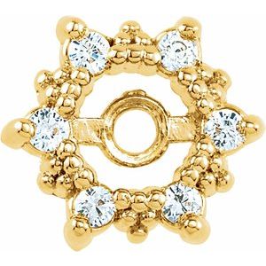 Ladies Natural Diamond Earring Jackets — 14K Yellow Gold
