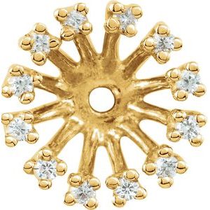 Ladies Natural Diamond Earring Jackets with 6.2 mm ID — 14K Yellow Gold