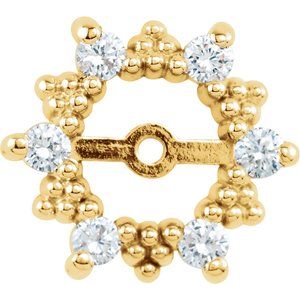 Ladies Natural Diamond Earring Jackets with 6 mm ID — 14K Yellow Gold