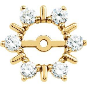 Ladies Natural Diamond Earring Jackets with 6 mm ID — 14K Yellow Gold