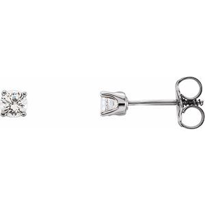 Ladies Natural Diamond Youth Earrings (I2, G-H) — 14K White Gold