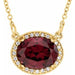 Ladies Natural Rhodolite Garnet Natural Diamond 16 1/ Necklace (I1, G-H) — 14K Yellow Gold