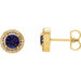 Ladies Natural Blue Sapphire Natural Diamond Earrings — 14K Yellow Gold