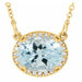 Ladies Natural Aquamarine Natural Diamond 16 1/ Necklace (I1, G-H) — 14K Yellow Gold