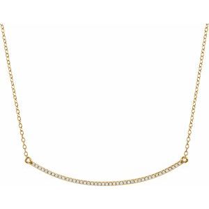 Ladies Natural Diamond Bar Necklace (I1, H+) — 14K Yellow Gold