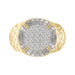 MEN'S RING 1.00CT ROUND/BAGUETTE DIAMOND 10K YELLOW GOLD