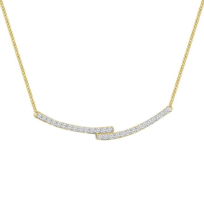 LADIES NECKLACE 0.20CT ROUND DIAMOND 10K YELLOW GOLD