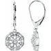 Ladies Natural Diamond Filigree Earring — Sterling Silver