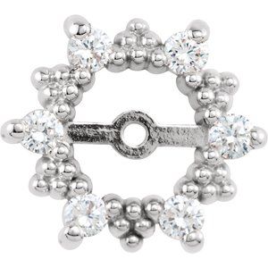 Ladies Natural Diamond Earring Jackets with 6 mm ID — 14K White Gold