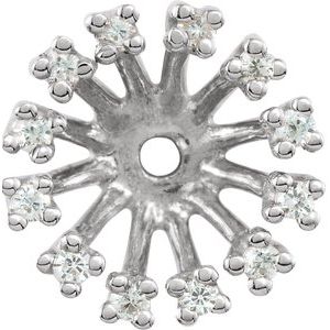 Ladies Natural Diamond Earring Jackets with 6.2 mm ID — 14K White Gold