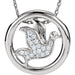 Ladies Natural Diamond Dove Circle Necklace (I1, H+) — Sterling Silver