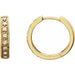 Ladies Natural Diamond 14 mm Hoop Earrings (I2-I3, H+) — 14K Yellow Gold