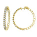 LADIES HOOP EARRINGS 2.00CT ROUND DIAMOND 10K YELLOW GOLD