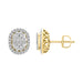 LADIES EARRINGS 0.50CT ROUND/BAGUETTE DIAMOND 14K YELLOW GOLD (SI QUALITY)