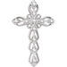 Ladies Natural Diamond Cross Pendant (I1, H+) — 14K White Gold
