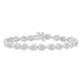 LADIES BRACELET 0.75CT ROUND/BAGUETTE DIAMOND 10K WHITE GOLD