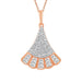 LADIES PENDANT WITH CHAIN 0.50CT ROUND/BAGUETTE DIAMOND 10K ROSE GOLD