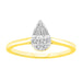 LADIES RING 0.25CT ROUND/BAGUETTE DIAMOND 10K YELLOW GOLD